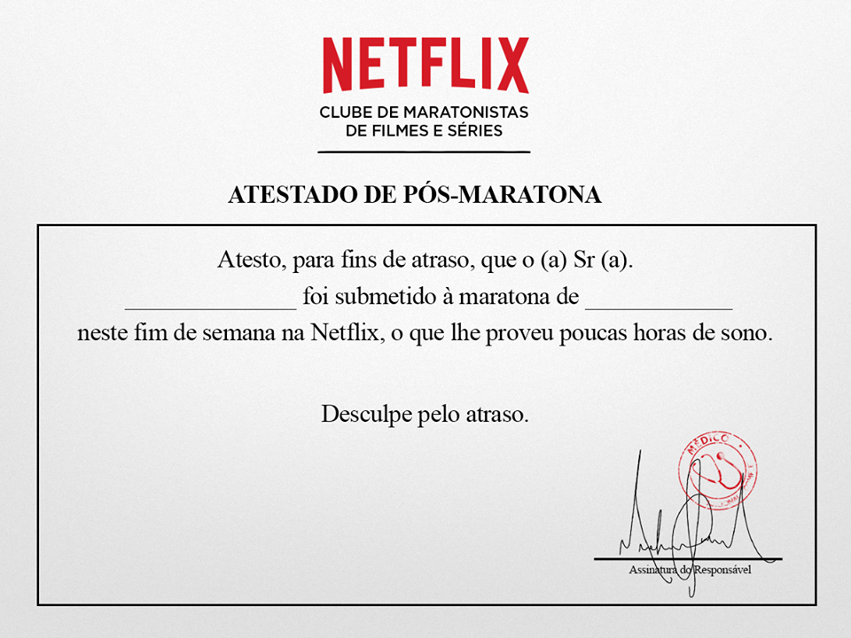 Experiência do Cliente: sua empresa está dando a importância que merece? 1 imagem que representa atestado médico, mas figurativo pois é sobre assistir séries