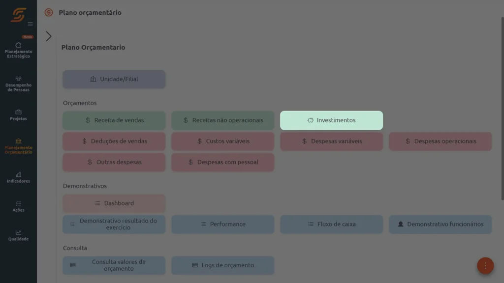 Software de Planejamento Orçamentário 10 investimentos