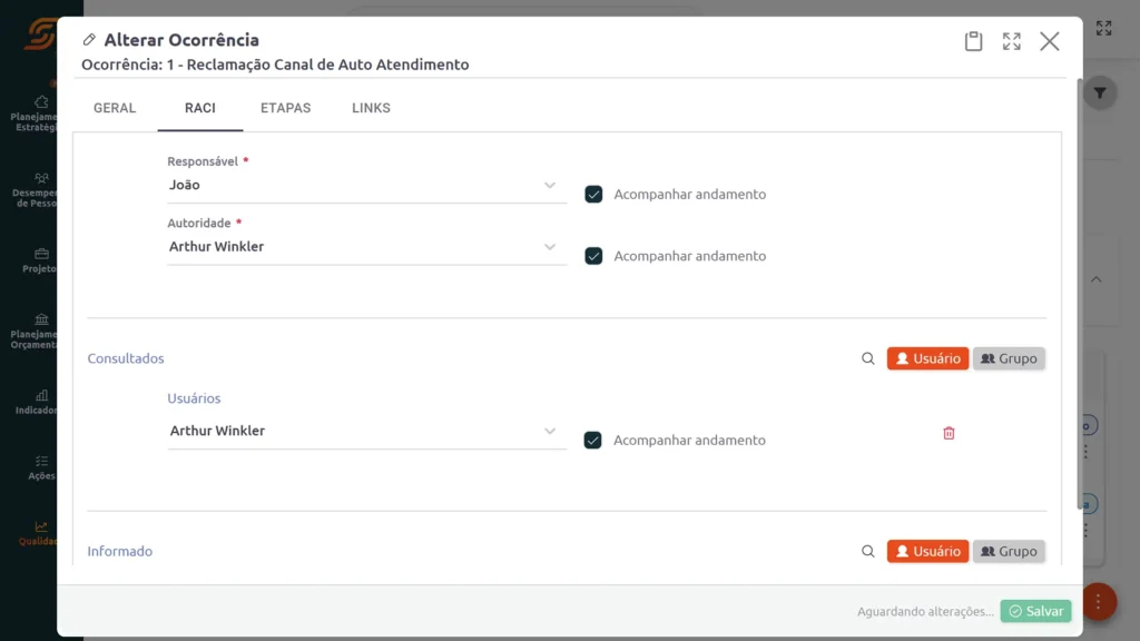 Software de Gestão de Ocorrências 7 Identifique e classifique com precisao