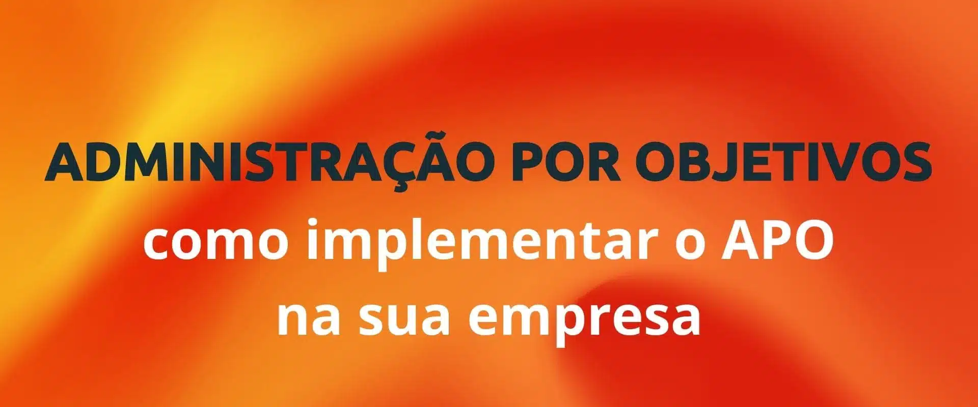 administração por objetivos APO