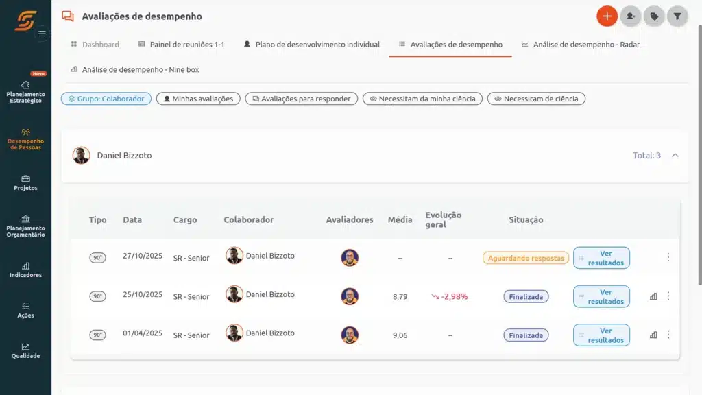Software de Gestão de Pessoas 11 Avaliacao de Desempenho