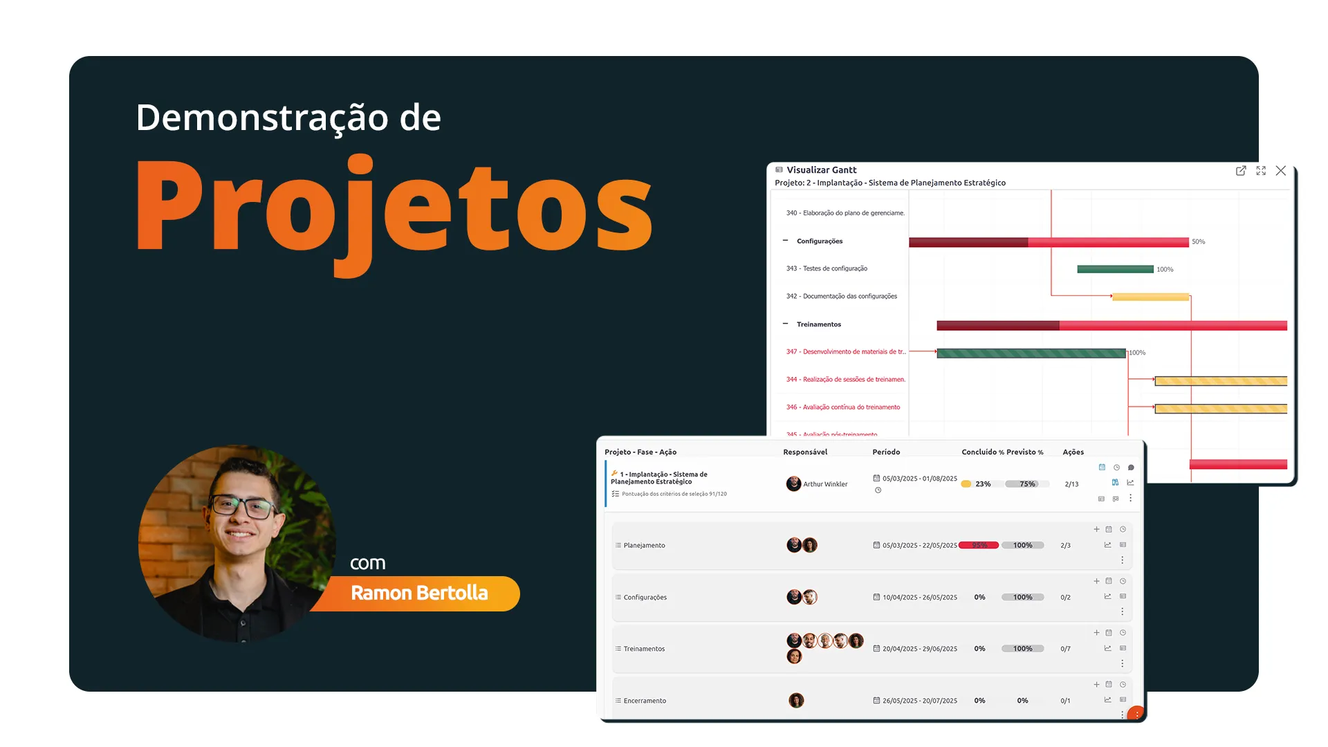 Vídeos demonstrações 5 software de projetos scoreplan